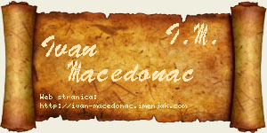 Ivan Macedonac vizit kartica